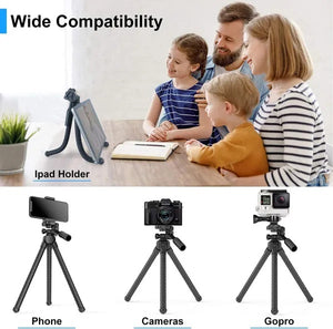 Portable And Adjustable Flexible Phone Tripods Camera Stand Holder With Wireless Remote And Universal Phone Mount
